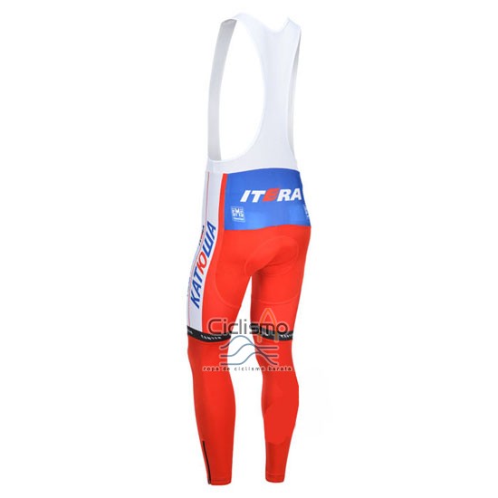 Katusha Ropa Ciclismo Culotte Largo 2013 Mangas Largas Blanco y Rojo